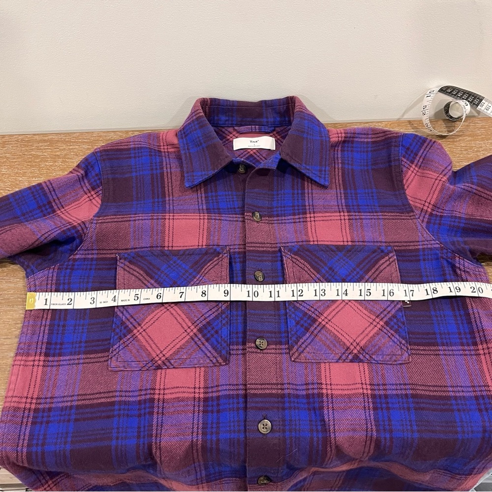 Aritzia | TNA oversized plaid shirt blue and purple 1 - Picture 8 of 8